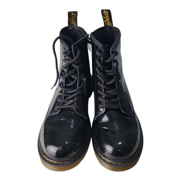 Dr. Doc Martens Air Wair Lace Up Boots 1460 J Sz B 4 G 5 Black Patent Leather - Picture 2 of 7